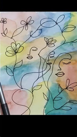 Easy Abstract art watercolor painting(part-1)🎨 by ColoursHub#Guruji#shorts