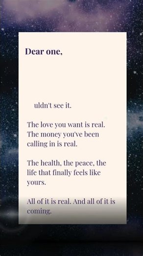 A letter from the Universe