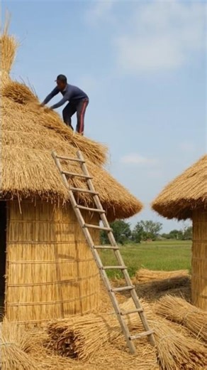 How to Build a Bamboo Hut Step by Step | Full Timelapse #shorts #YouTubeshorts