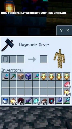 How to doplicat Netherite smithing upgrade #minecraft