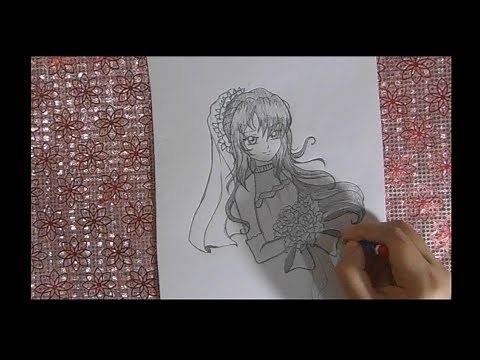 How to Draw A Bride | Anime Bride | Wedding Dress Tutorial