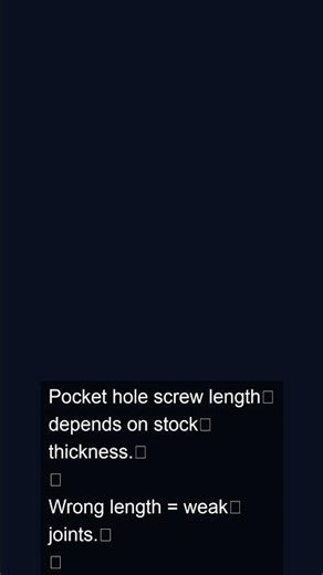 Pocket Hole Screw Length Chart — Quick Tip