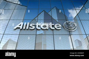 Editorial, Allstate Corporation logo on glass building Stock Video Footage - Alamy