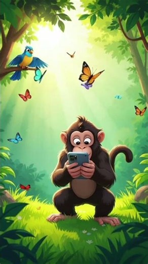 Funny Monkey Selfie Story|Monkey’s Funny Selfie Moment|#funny #moralstory #ai#ytshorts#moralstories