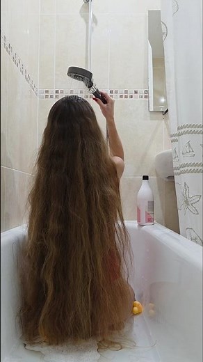 Washing My Long Hair: Secrets to a Flawless Shine! ✨🧜‍♀️ 🔥Long Hair care video🚿