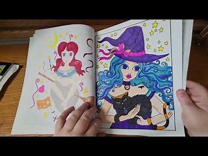 Another finished coloring book hocus pocus witches Deborah Muller .