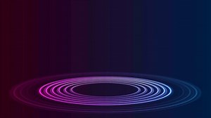 Bright neon circle rings abstract sci-fi video animation