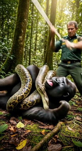 Python Coils Gorilla, Man Goes Wild