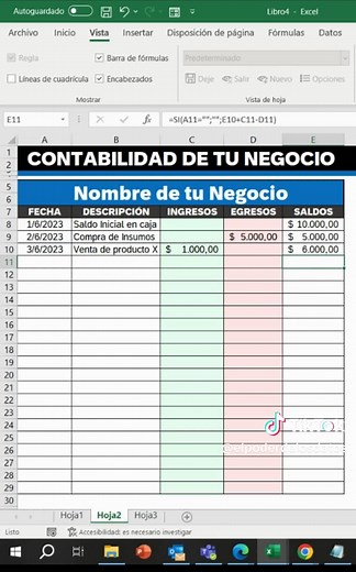 Como llevar la contabilidad de un negocio pequeño en EXCEL #shorts #contabilidad #exceltips
