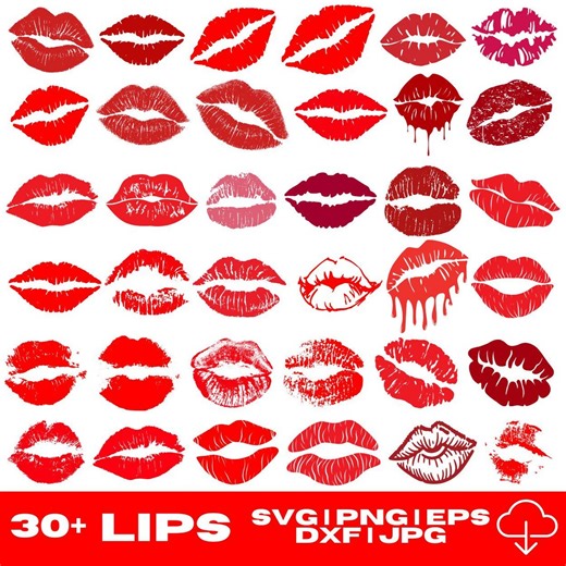 Lips Svg, Red Lips Svg, Kiss Svg, Lips Cut File, Kiss Design, Lips Silhouette, Kissing Lips Svg, Cut Files for Cricut, Png, Dxf - Etsy