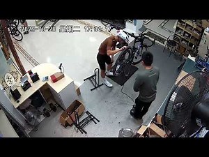 Bike tire unexpectedly explodes while being inflated in Guangdong, China