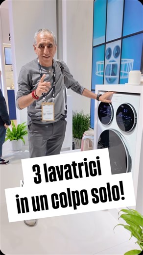 3 LAVATRICI IN 1!! Si chiama Candy MultiWash, presentata all’IFA di Berlino e non è un prototipo ma un prodotto finito pronto al lancio. Arriverà prima della fine dell’anno e comprende una lavatrice convenzionale da 10 kg e due mini lavatrici da 1 kg di cui una specializzata in sanificazione grazie ai raggi UV. Ma soprattutto ha un prezzo accessibile, che ti stupirà. #novità #ifa2025 #treinuno | DDay.it - Digital Day