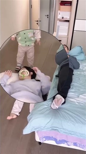 爸妈冷战分床睡，童童机智化解 #funny #孩子就是拿来玩的 #baby