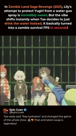 From "Cute" to Zombie FPS Real Quick! 🔫🧟‍♀️ #ZombieLandSaga #Anime #Shorts