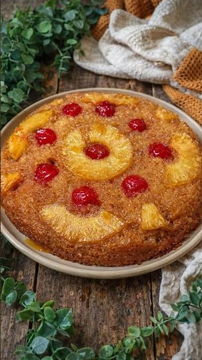 Cast Iron Skillet Pineapple Upside Down Cake #recipe #cakerecipe #recipeoftheday #diy