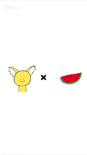 きつねくんでスイカミーム（安心して見てね）#しおむすのお絵描き #スイカミーム