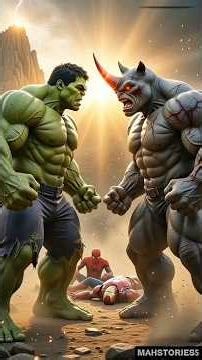 Hulk Takes Revenge For Spider-Man 🥺🔥 | Epic Fight vs Rhino #shorts #hulk #ironman #ai