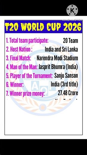 T20 World Cup 2026 gk || ICC Men's T20 World Cup 2026 | India Champion #india #t20worldcupgk #gkgs