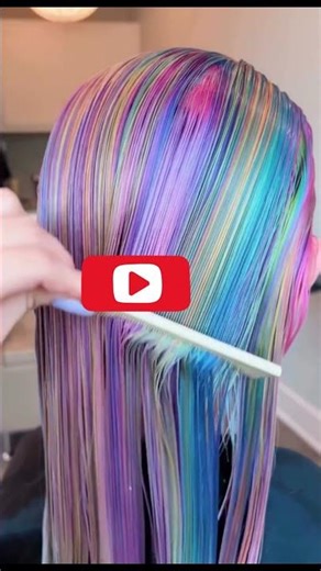 🌈 Unicorn Hair Color Tutorial 🦄Rainbow Hair Magic! ✨ #neat#HairGoals,HairTransformation,RainbowHair,