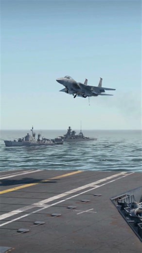 American F-15 Eagle Attempts an Insane Cobra Carrier Landing.