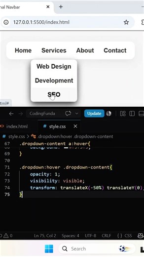 Professional Navbar with Smooth Dropdown | HTML & CSS
