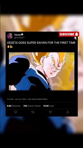 FIRST VEGETA SUPER SAIYAN TRANSFORMATION 🔥