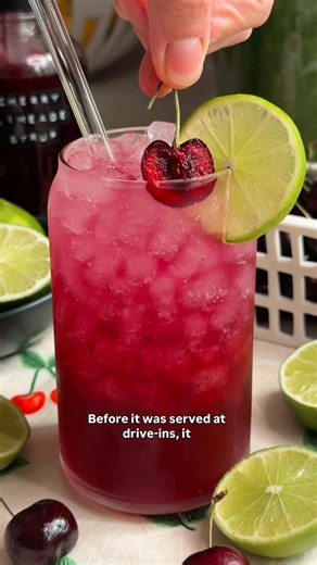 Homemade Cherry Limeade 🍒🍋‍🟩