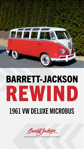 21K views · 283 reactions | One for the books! Featured in this Barrett-Jackson Rewind is this rare, early factory walk-through 1961 Volkswagen 23-window deluxe microbus. It rocked the block at the 2017 Palm Beach Auction, selling for $291,500! See More: bit.ly/PB24FB-MemorableSales | Barrett-Jackson | Facebook