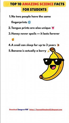 Top 10 Amazing Science Facts for Students | Simple & Unique Daily GK #sciencedaily