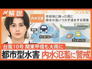 台風10号で関東も大雨に、内水氾濫に注意 「地下調節池」機能も…上回る“100ミリ”の豪雨が都心襲う【Nスタ解説】｜TBS NEWS DIG