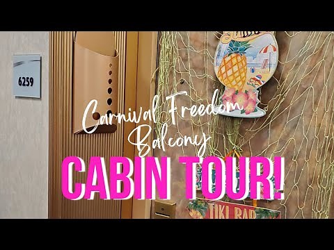 Carnival Freedom Balcony Cabin 6259 Room Tour August 2022
