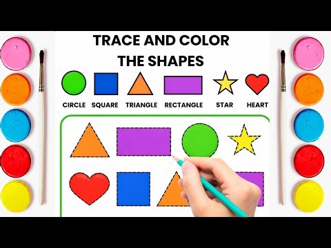 Trace and Color Shapes for Kids | Learn Shapes & Colors | Preschool Activity