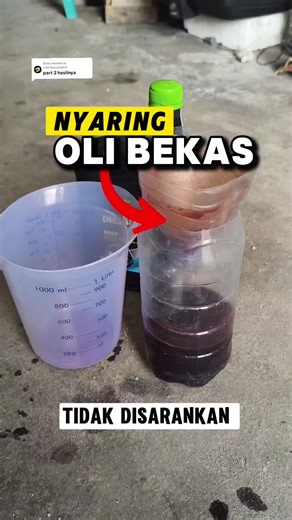 Membalas @santaiae.project Hasil saring oli bekas inreyen pakai v60 Untuk pemakaian ±100KM masih bisa lancar, itupun ngabisin waktu 1jam cuma 400ml. Kalau oli pemakaian 1.000KM tambah lama lagi kotorannya juga tebel disclaimer : video ini bukan tutorial malsuin oli buat dijual lagi. #gantioli #olimotor #deltalube #inreyen #servismotor
