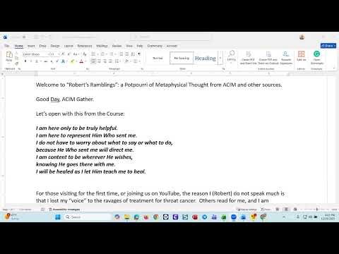 ACIM Essays with Robert and Sharon 12-29-25 ACIM Gather
