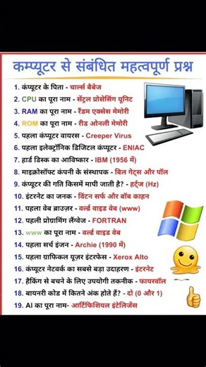 Computer related important questions answer #computereducation #hindudevotionalmusic #ssc #gk