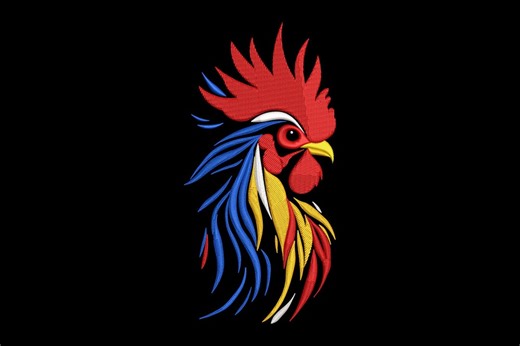 Colorful Rooster Embroidery Design, Farm Animal, Rooster Machine Embroidery Design, Instant Download - Etsy