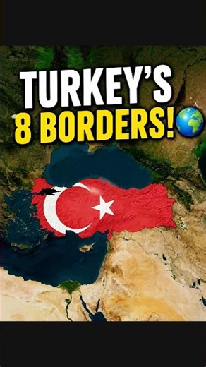 How many countries border Turkey? #map #geography #shorts
