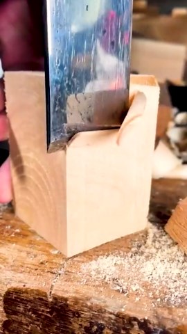 Expert Wood Cutting and Trimming by Skilled Carpenter