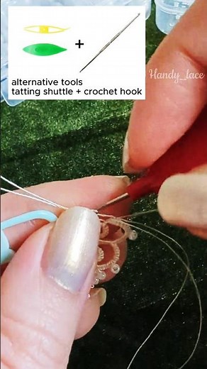 Connecting Tatting Elements: Close-up Detail 🔍 #diy #tatting #tutorial