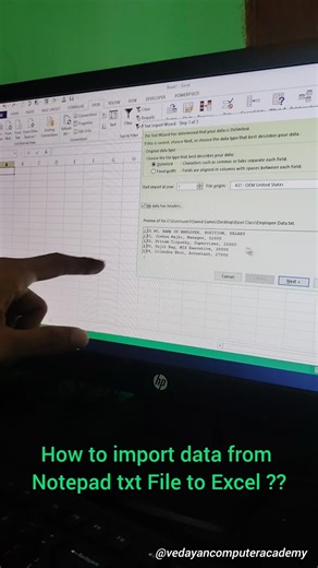 Notepad TXT File Excel me kaise Import kare | Excel Trick #Shorts #excel