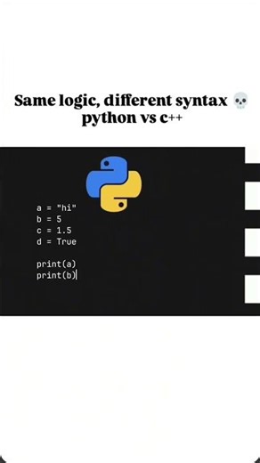 Same Logic , Different Syntax🔥| Python Vs C++ Programming Comparison