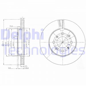 BG4148C DELPHI Disque de frein 258x21mm, 4, ventilé, revêtu, non-traité, sans roulement de roue, sans bague ABS pour Honda Jazz gd ▷ AUTODOC prix et avis