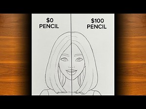 Drawing a Girl with $0 Pencil vs $100 Pencil | Pencil Drawing for Beginners