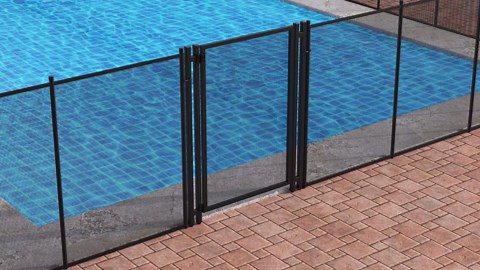 4 ft. X 60 ft. Pool Safety Fence, Premium Textilene Pool Fencing, Removable Child & Pet Pool Barrier, Easy DIY for Inground Swimming Pools, Black