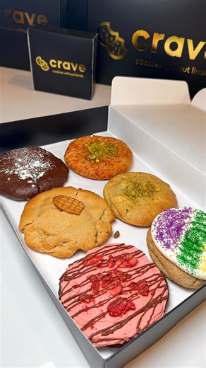 🍪HALAL GOURMET COOKIE FIND🍪 Stopped by @cravecookiesmissouricity and this spot is a must-visit for cookie lovers. They serve warm, fresh-baked gourmet cookies and let you build your own custom mixed sodas — perfect combo. Even better, all ingredients are fully halal (yes, including the marshmallows), and they offer gluten-free options too. For Ramadan, they’re featuring a special Kunafa cookie — rich, indulgent, and available only at the Missouri City location for a limited time. Right now, th