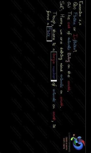 State whether 'The set of animals living on the earth' a finite or an infinite set?