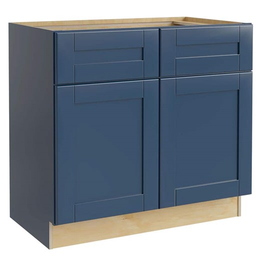 Reviews for Home Decorators Collection Washington 33 in. W x 24 in. D x 34.5 in. H Plywood Assembled Base in Vessel Blue with 1-Shelf Soft Close | Pg 1 - The Home Depot
