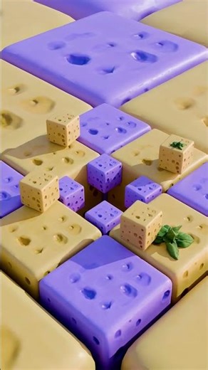Cheese Slide & Drop | Smooth Satisfying Loop Animation Video