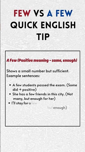 Few vs A Few – English Grammar Made Easy