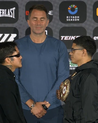 FIRST FACE-OFF 🥊Jesse 'Bam' Rodriguez faces off with WBA bantamweight champion Antonio Vargas ahead of their fight on June 13th, live on DAZN 📺